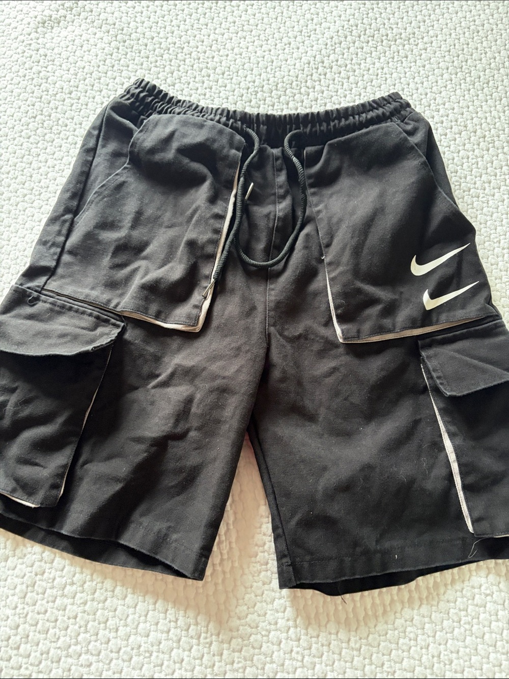 Nike Black Men's Cargo Shorts with Dual Swoosh Detail